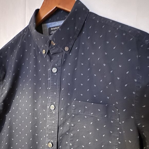 Banana Republic Grant Slim-Fit Luxe Poplin Fox Print Shirt – Men’s M - Picture 1 of 6